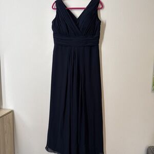 Bill Levkoff Navy Formal Evening‎ Gown 22 Regal Romantic Luxe
